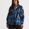 Sussan Abstract Geometric Detail Blouse-Women Shirts