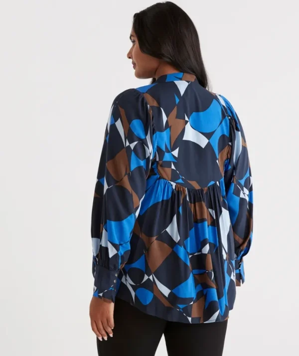 Sussan Abstract Geometric Detail Blouse-Women Shirts