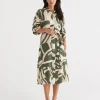 Sussan Abstract Print Midi Shirt Dress-Women Dresses