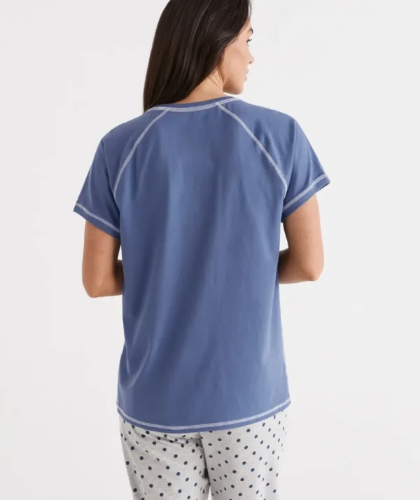 Sussan Australian Cotton Contrast Pyjama Top-Women Pyjama Tops