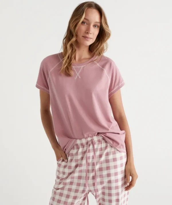 Sussan Australian Cotton Contrast Trim Pyjama Top-Women Pyjama Tops