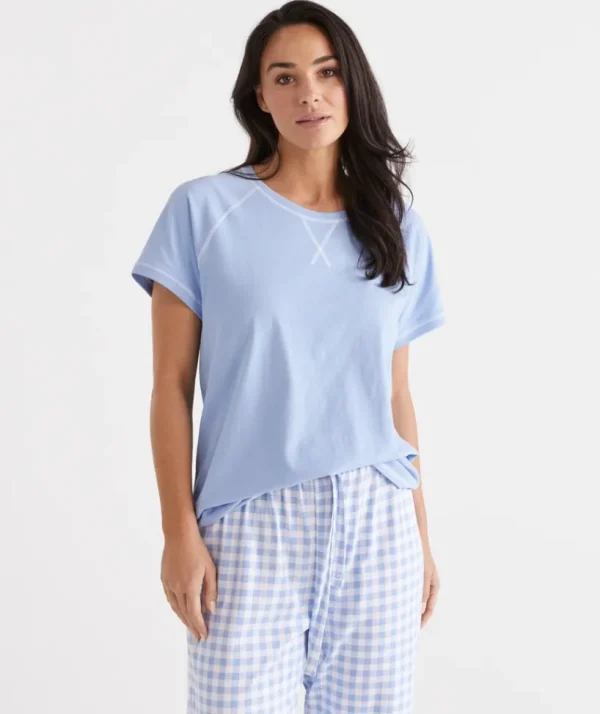 Sussan Australian Cotton Contrast Pyjama Top-Women Pyjama Tops