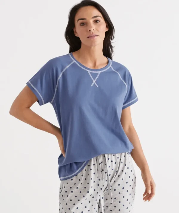Sussan Australian Cotton Contrast Pyjama Top-Women Pyjama Tops