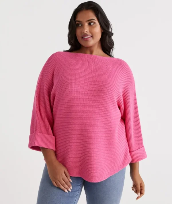 Sussan Australian Cotton Dolman Pullover-Women Knitwear