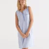 Sussan Australian Cotton Gingham Sleeveless Nightie-Women Nighties