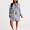 Sussan Australian Cotton Gingham Long Sleeve Night-Women Nighties