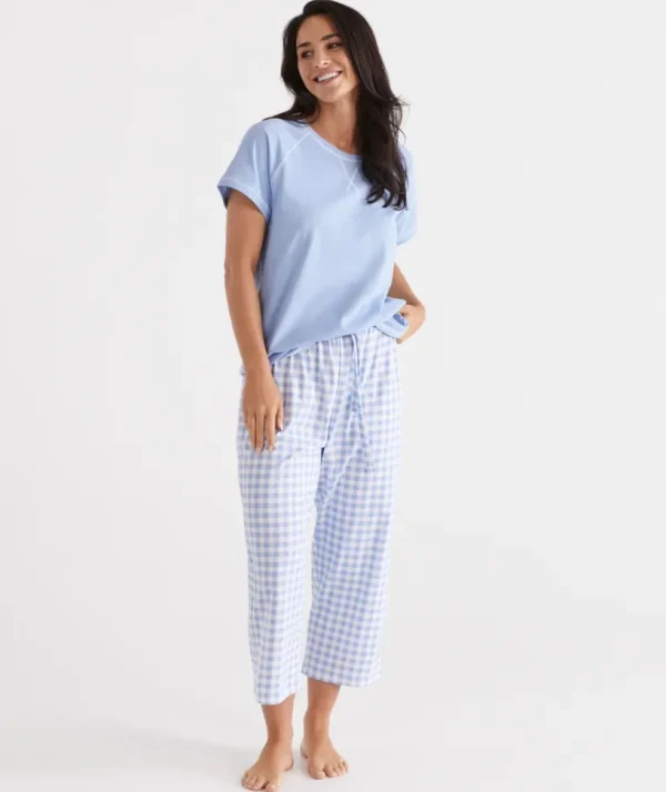 Sussan Australian Cotton Gingham ¾ Pyjama Pant-Women Pyjama Bottoms