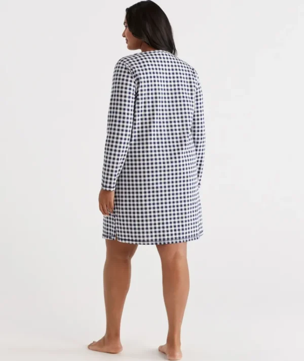 Sussan Australian Cotton Gingham Long Sleeve Night-Women Nighties