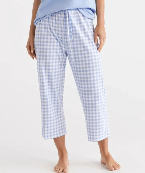 Sussan Australian Cotton Gingham ¾ Pyjama Pant-Women Pyjama Bottoms