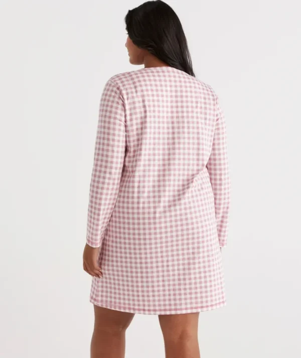 Sussan Australian Cotton Gingham Long Sleeve Night-Women Nighties