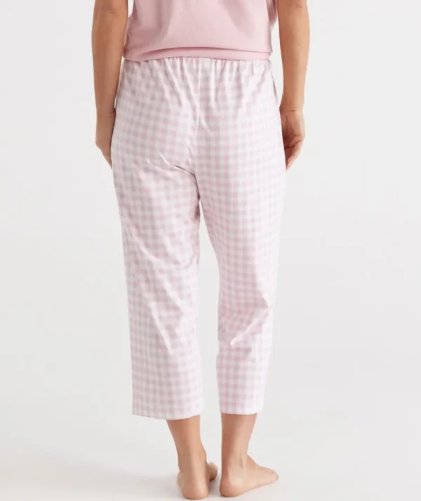 Sussan Australian Cotton Gingham ¾ Pyjama Pant-Women Pyjama Bottoms