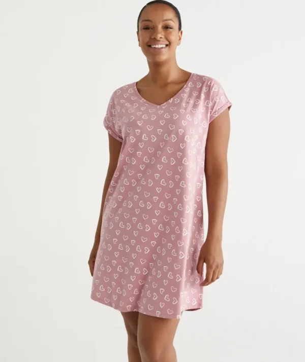 Sussan Australian Cotton Heart V Neck Nightie-Women Nighties