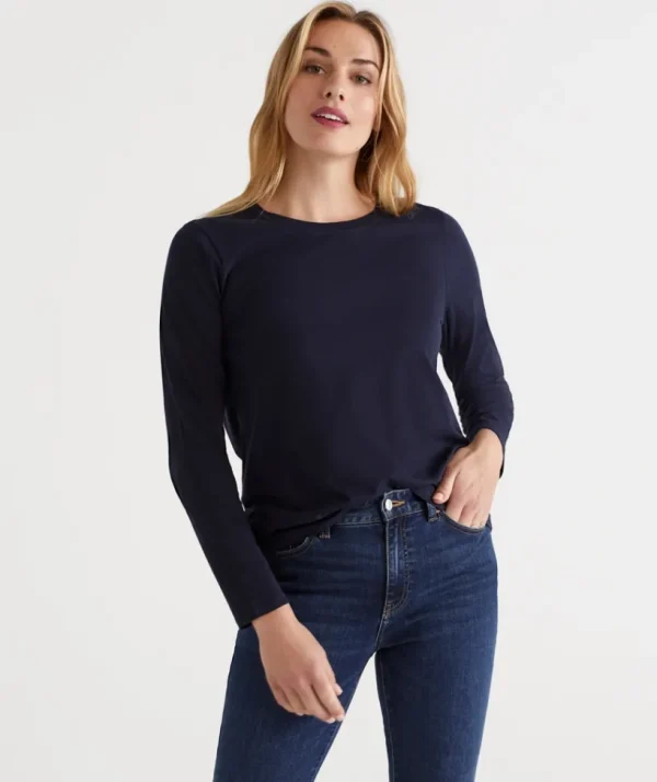 Sussan Australian Cotton Long Sleeve Tee-Women T-Shirts & Tanks