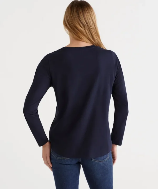 Sussan Australian Cotton Long Sleeve Tee-Women T-Shirts & Tanks