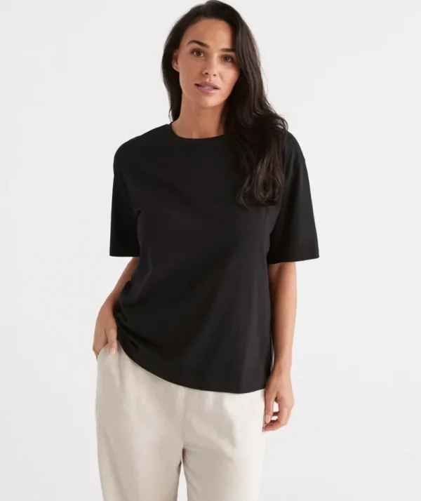 Sussan Australian Cotton Relaxed Tee-Women T-Shirts & Tanks