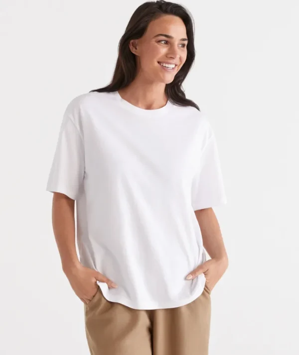 Sussan Australian Cotton Relaxed Tee-Women T-Shirts & Tanks