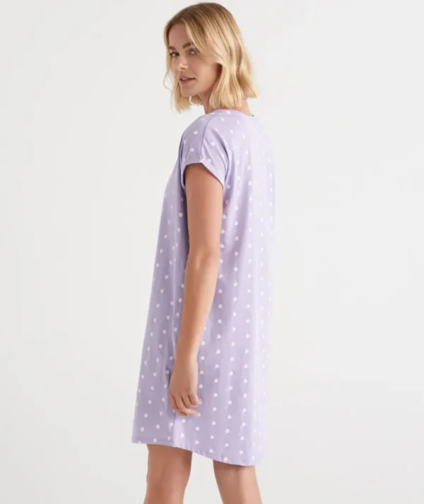 Sussan Australian Cotton Spot V Neck Nightie-Women Nighties