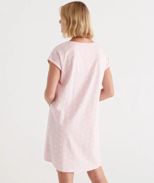 Sussan Australian Cotton Spot V Neck Nightie-Women Nighties