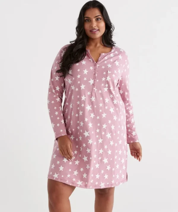 Sussan Australian Cotton Star Long Sleeve Night-Women Nighties