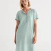 Sussan Australian Cotton Stripe Henley Nightie-Women Nighties