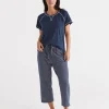 Sussan Australian Cotton Stripe ¾ Pyjama Pant-Women Pyjama Bottoms