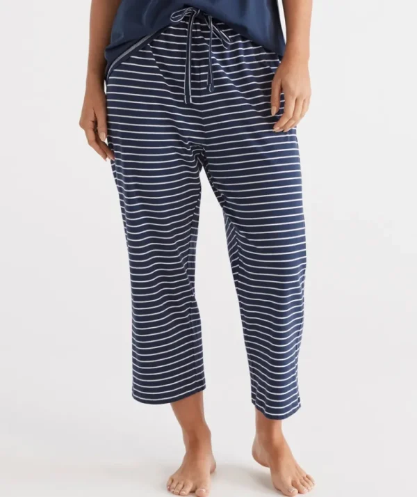 Sussan Australian Cotton Stripe ¾ Pyjama Pant-Women Pyjama Bottoms