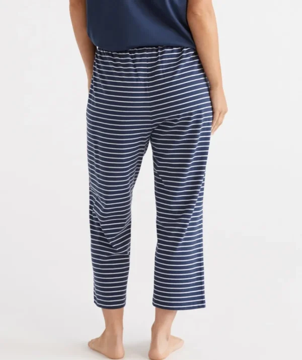 Sussan Australian Cotton Stripe ¾ Pyjama Pant-Women Pyjama Bottoms