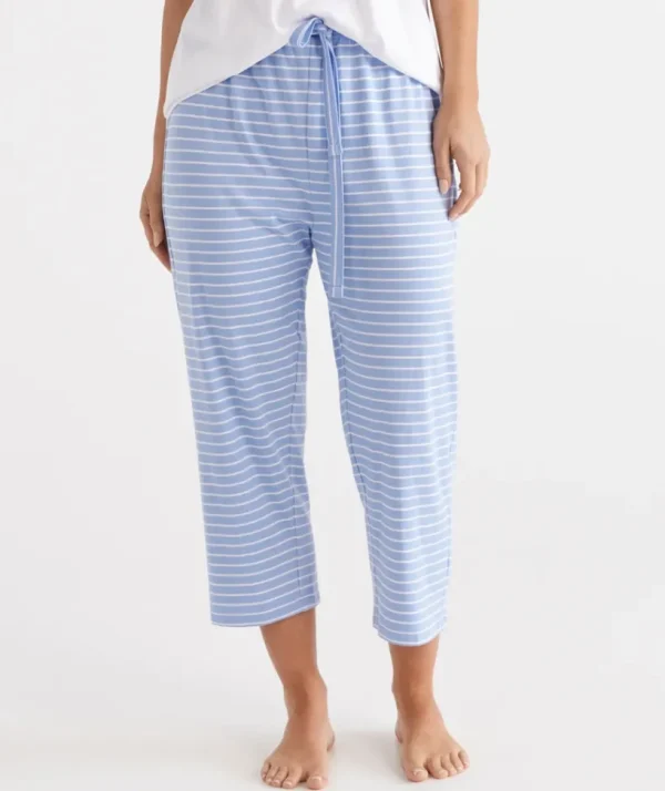 Sussan Australian Cotton Stripe ¾ Pyjama Pant-Women Pyjama Bottoms