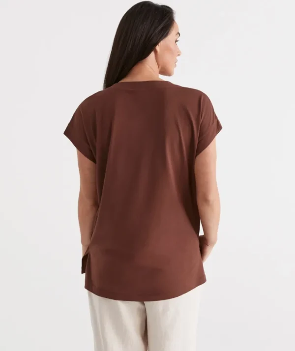 Sussan Australian Cotton V-Neck Tee-Women T-Shirts & Tanks