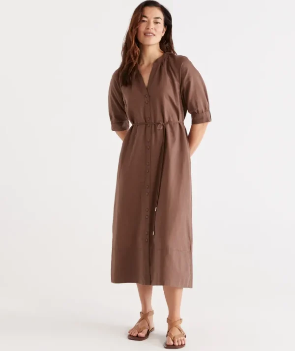 Sussan Belted Midi Dress-Women Dresses