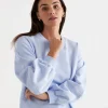 Sussan Blouson Sleeve Sweat-Women Tops