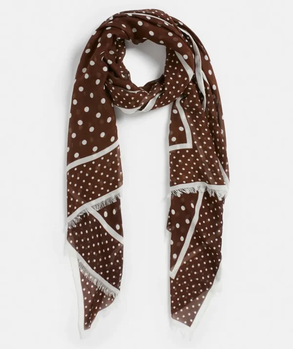 Sussan Border Spot Scarf-Women Scarves