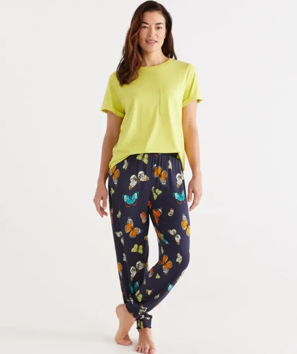 Sussan Butterfly Print Harem Pant-Women Pyjama Bottoms