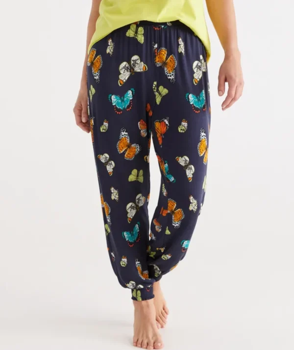 Sussan Butterfly Print Harem Pant-Women Pyjama Bottoms