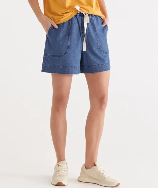 Sussan Casual Mid Blue Short-Women Shorts