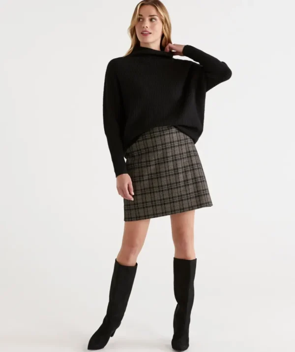 Sussan Check Mini Skirt-Women Skirts