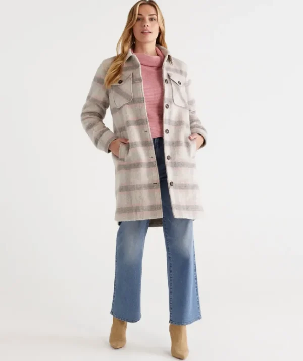 Sussan Check Shacket-Women Jackets & Coats