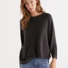 Sussan Cotton Curved Hem Pull Over-Women Knitwear