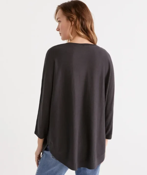 Sussan Cotton Curved Hem Pull Over-Women Knitwear