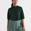 Sussan Cotton Gathered Neck Top-Women Tops