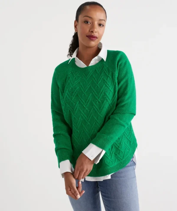 Sussan Cotton Nep Herringbone Jumper-Women Knitwear