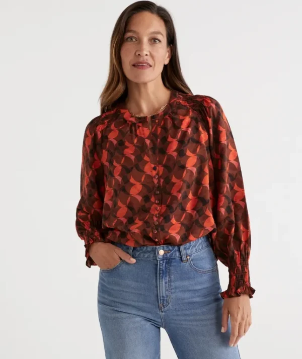 Sussan Crescent Geo Top-Women Shirts