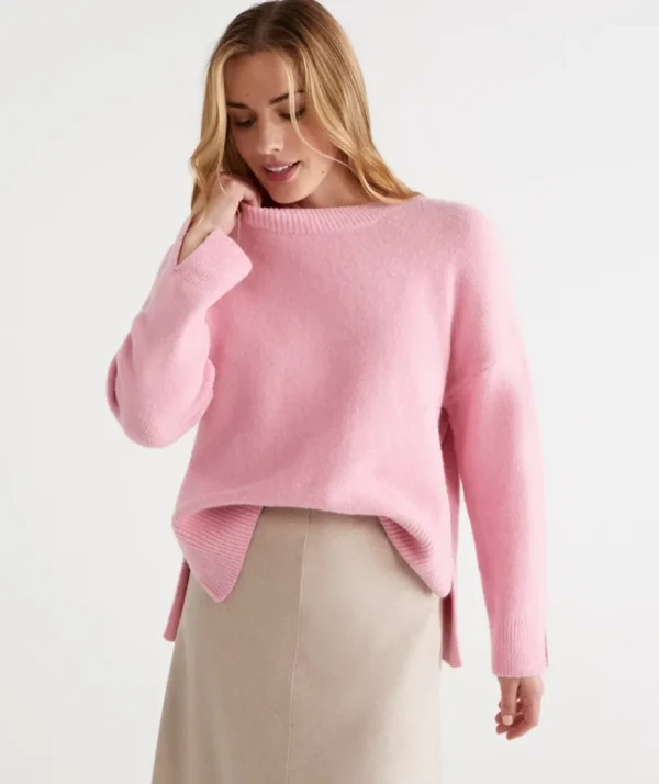 Sussan Crew Neck Lofty Pull Over-Women Knitwear