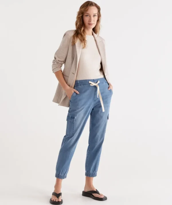 Sussan Denim Carpenter Pocket Jogger-Women Pants