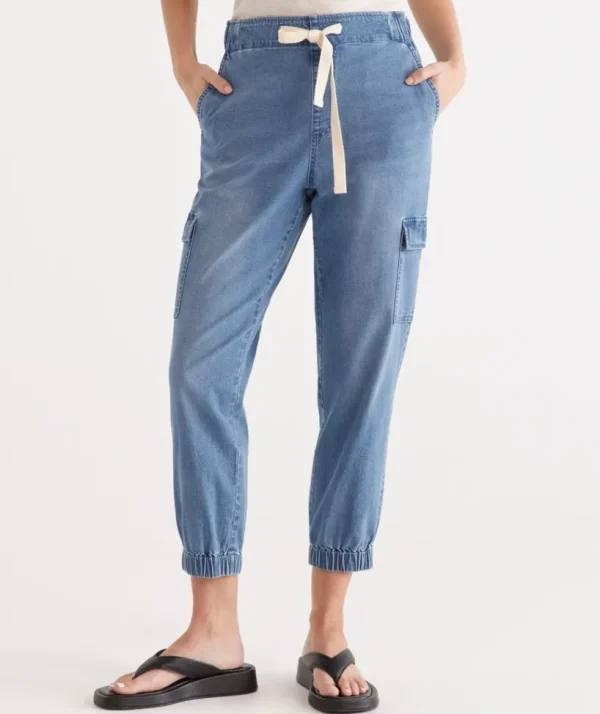 Sussan Denim Carpenter Pocket Jogger-Women Pants