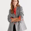 Sussan Double Breasted Herringbone Blazer-Women Jackets & Coats