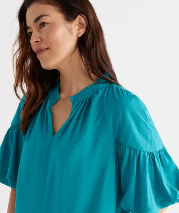 Sussan Drape Neck Top-Women Shirts