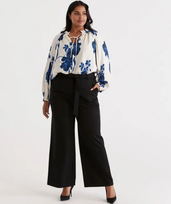 Sussan Eco Vero Belted Ponte Pant-Women Pants