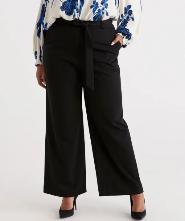 Sussan Eco Vero Belted Ponte Pant-Women Pants