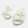 Sussan Faux Fur Double Buckle Slides-Women Slippers